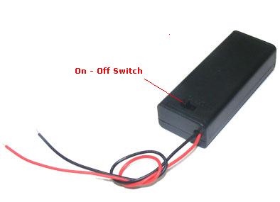 Battery holder : 2 x AAA Covered Battery Holder with On-Off Switch - RoHS Compliant (BB2AAA) - 1pc (#2115)