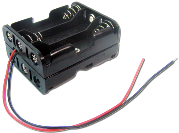 Battery holder: 6 x AA Battery Holder With 6" 26AWG Wire Leads - RoHS Compliant (BE6AA) (#2122)