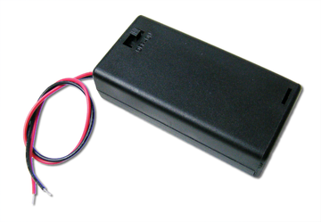 Battery holder: 2 x AA Covered Battery Holder with On-Off Switch  - RoHS Compliance (BB2AA) (#2126)