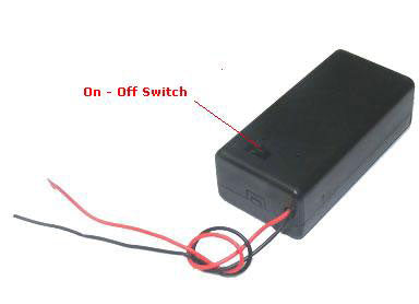 Battery Holder for 9 Volt Holder with Sliding Cover and Switch, 6" 26AWG Wires - RoHS Compliant (SBH-9VAS) (#2127)