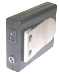 Battery holder: AA x 4 with 5.5mmx2.1mm Barrel Female socket & Aluminium Belt clip  - RoHS Compliant (BH-4AA-Barrel) (#5304)