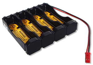 Battery holder: Li-Ion 18650 Battery Holder (1S4P) With PCB (1S4P-18650) (#5599)| Connector options| CU-J1058: with BEC Female