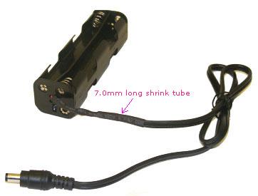 Custom Battery holder: 8 x AA Battery Holder With 5.5x2.5mm Male Barrel Connector (CU-J349) (#5648)