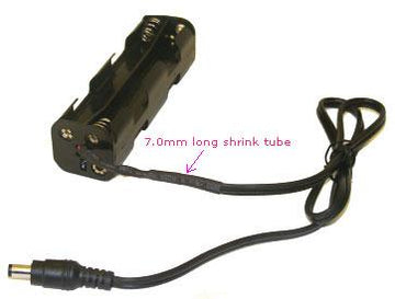 Custom Battery holder: 8 x AA Battery Holder With 5.5x2.5mm Male Barrel Connector (CU-J349) (#5648)