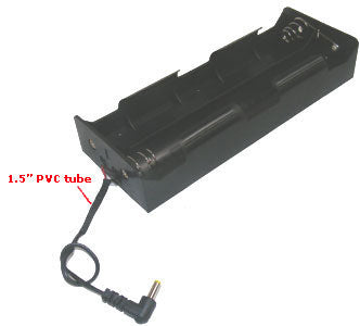 Custom Battery Holder: 6xD With 6" 4.0x1.7mm Male Plug (Side by Side & End to End)  - RoHS Compliant (#7030)