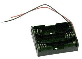 Battery holder: 3 x AA (Side by Side) Battery Holder With 6"  26AWG Wire Leads - RoHS Compliance (BC3AA) (#2389)