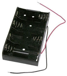 Battery Holder: 4xD With 6" 24AWG Wire Leads  (Side by side) - RoHS Compliant (BC4D) (#2133)