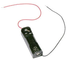 Battery holder: 1 x AA Battery Holder With 6" 26AWG Wire Leads - RoHS Compliance (BCAA) (#2116)