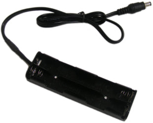 Custom Battery holder: 4 x AA Battery Holder With 12" 5.5x2.5mm Male Plug - RoHS Compliant (#6738)